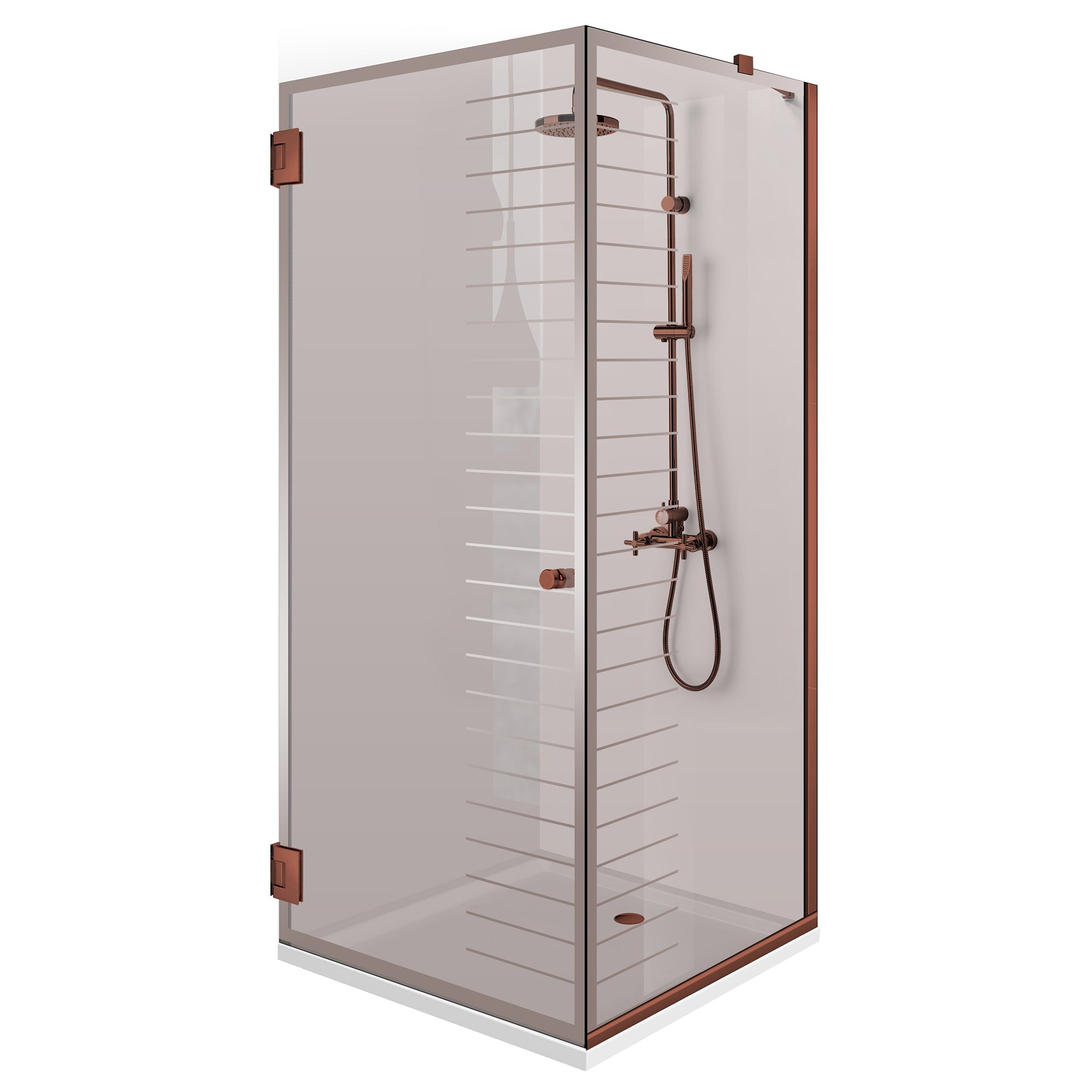 Shower enclosure with swing door #Bronze