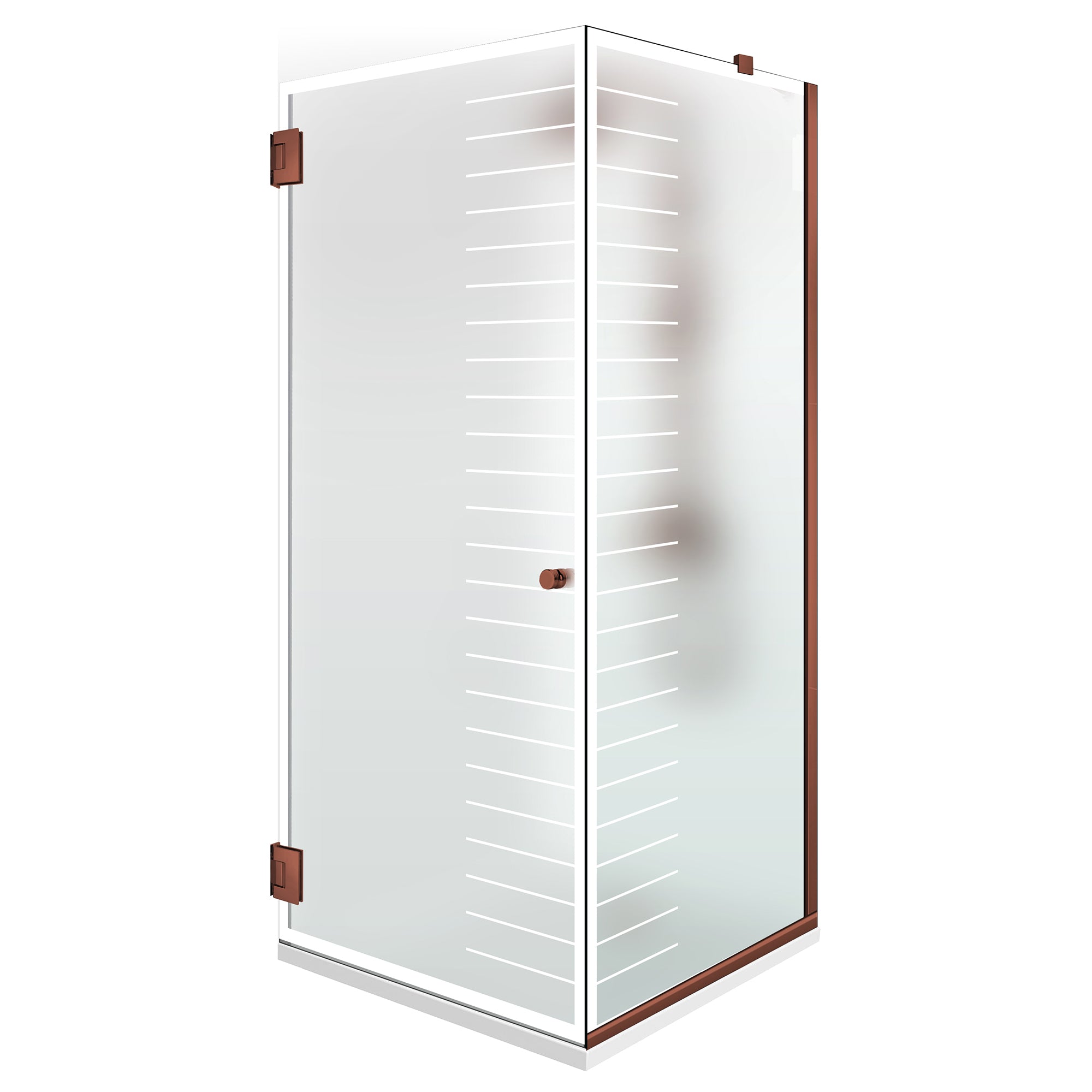 Shower enclosure with hinged door #Satiné