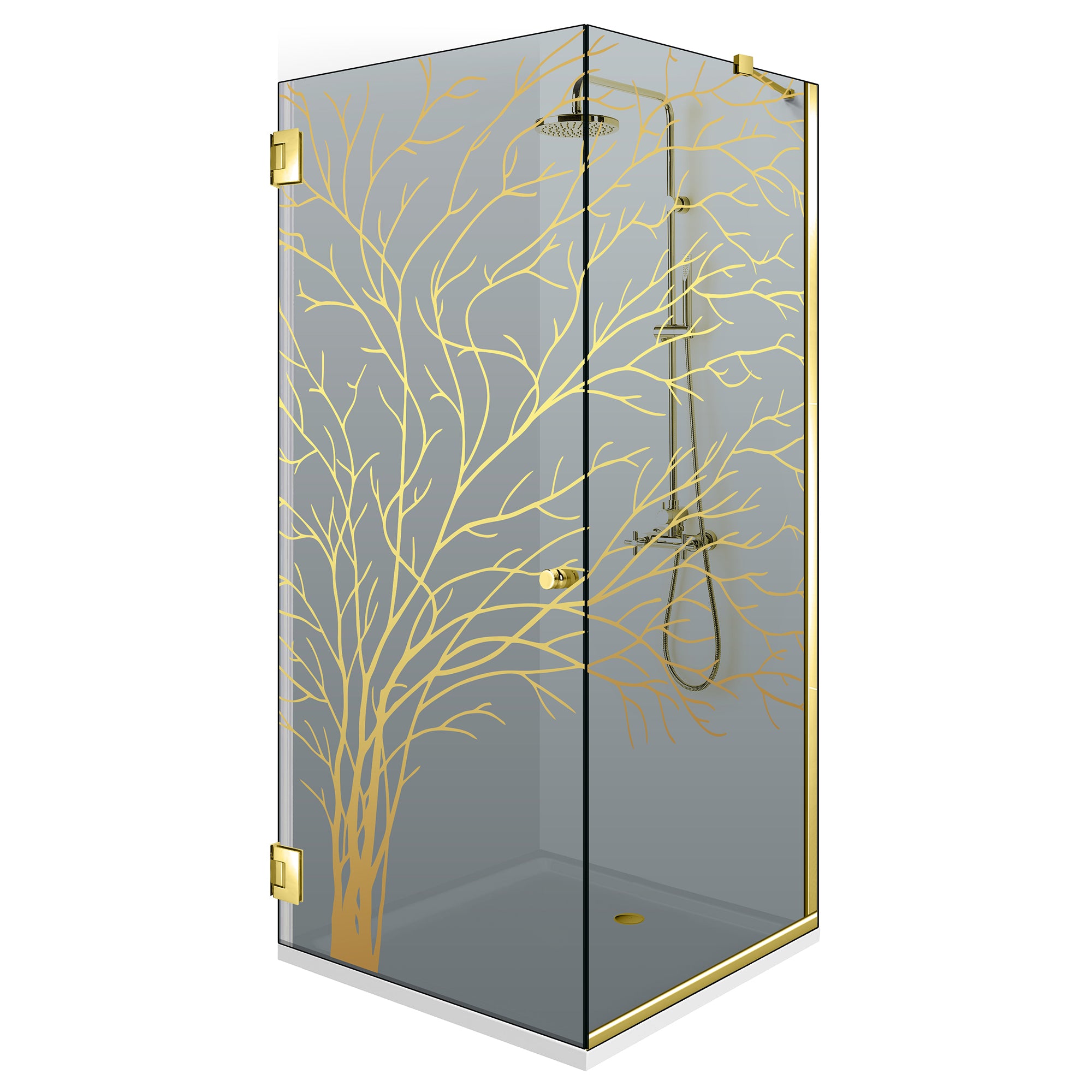 Shower enclosure with swing door #Grey