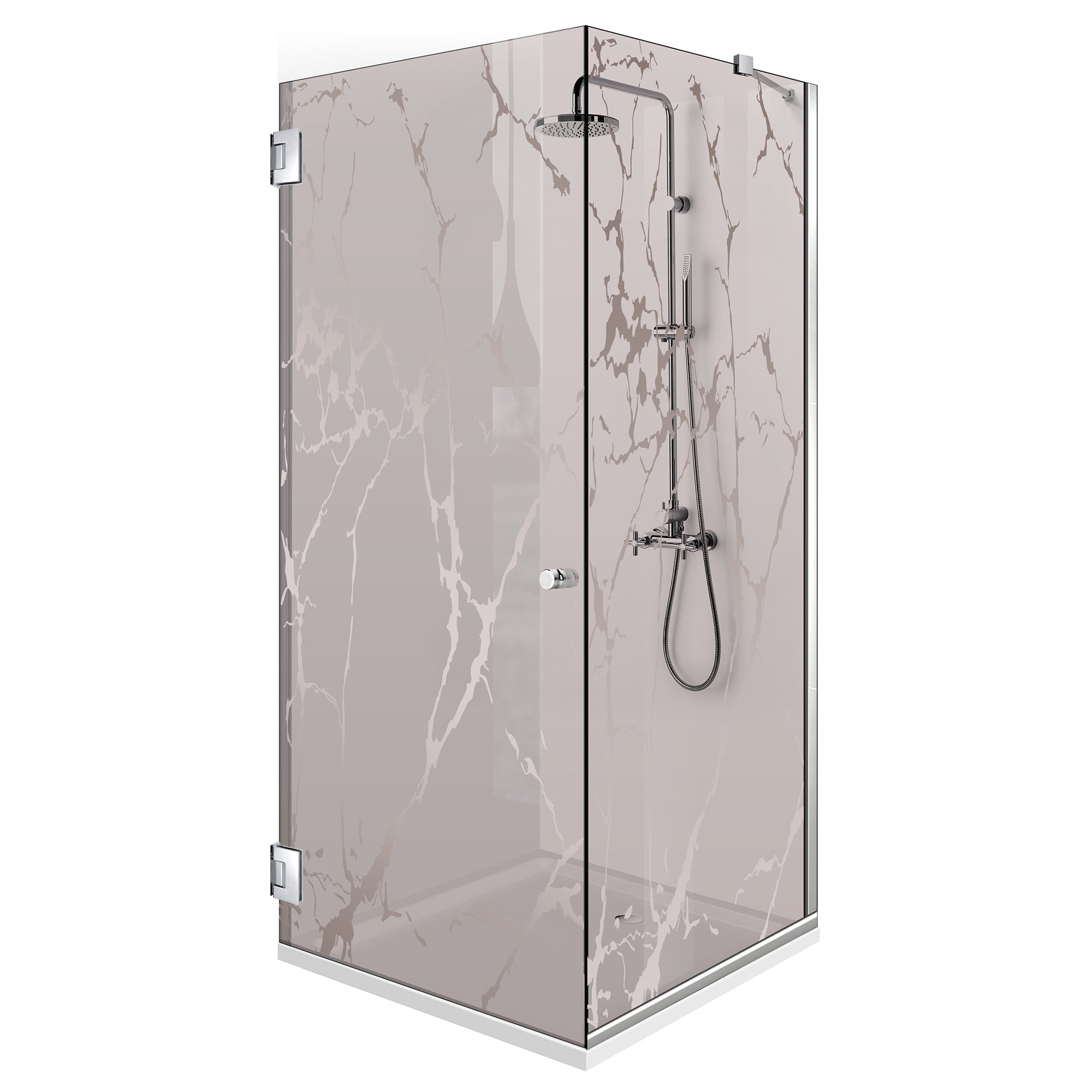 Shower enclosure with swing door #Bronze