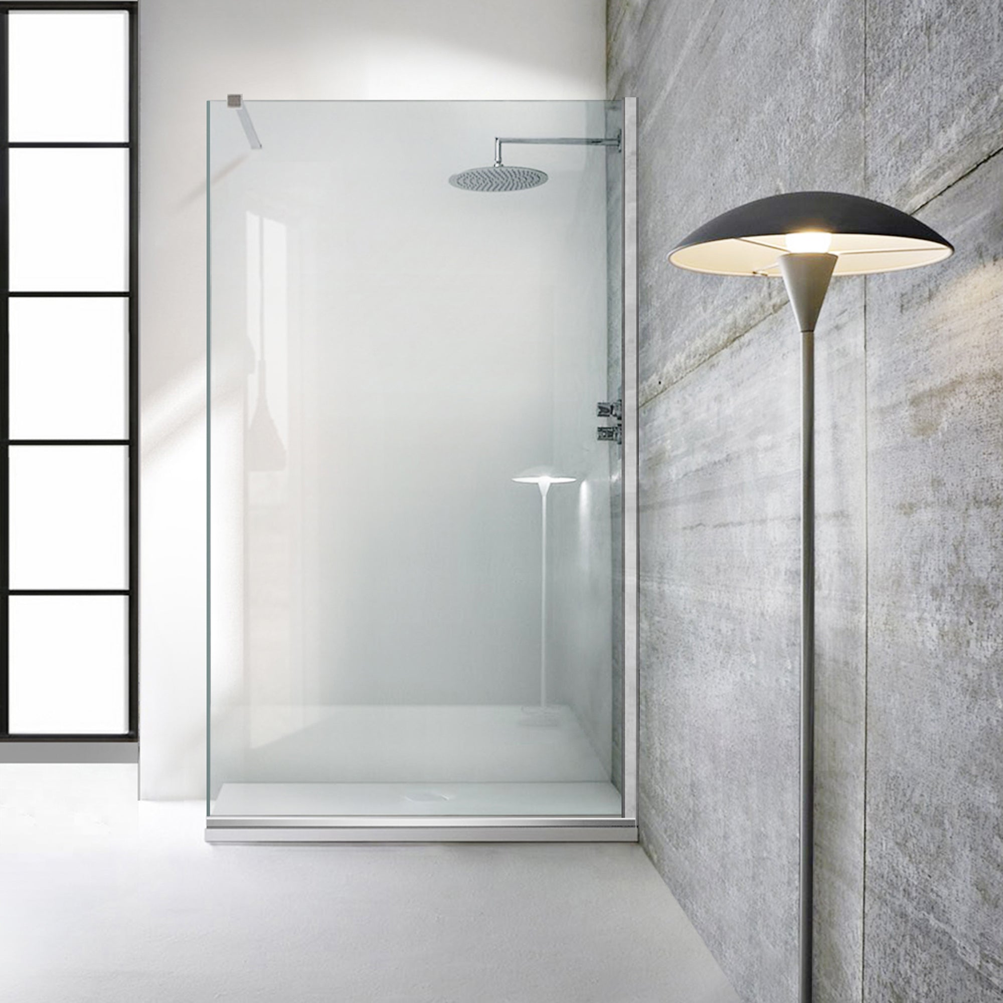 Paravan dus Walk-in, Perete dus Inox, #Clara