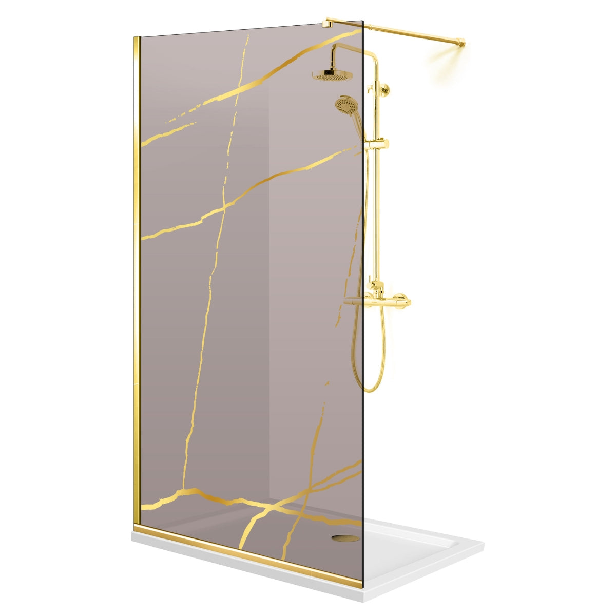 Shower Screens Walk-in, Shower Wall Gold, #Bronze #Bronze