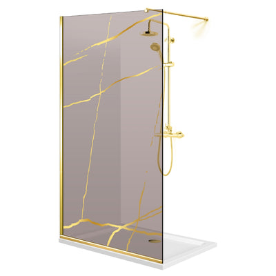 Shower Screens Walk-in, Shower Wall Gold, #Bronze #Bronze