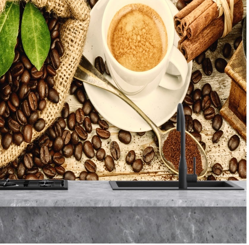 Printed glass kitchen splashback #1001