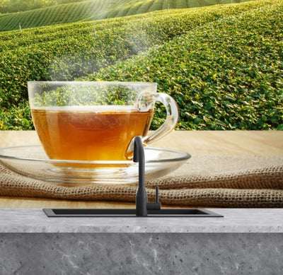 Printed glass kitchen splashback #1009