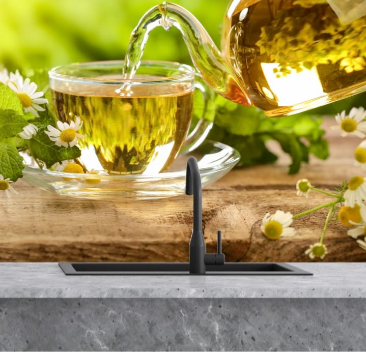 Printed glass kitchen splashback #1010
