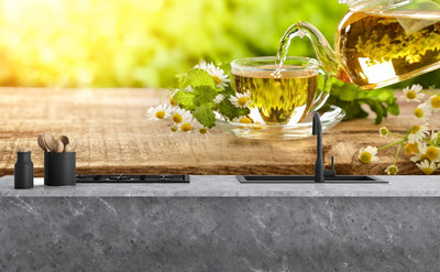 Printed glass kitchen splashback #1010