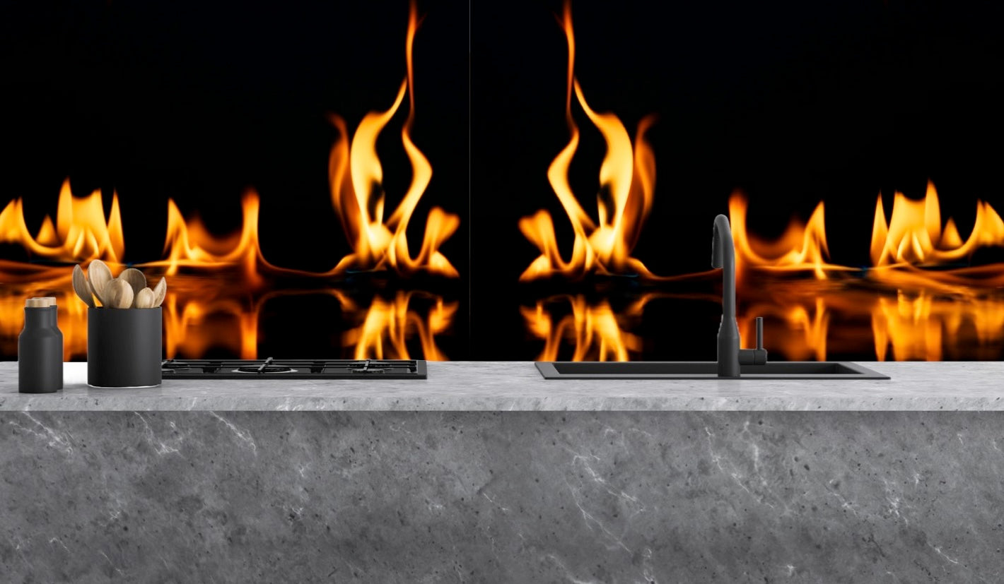Painted kitchen glass splashbacks #1061