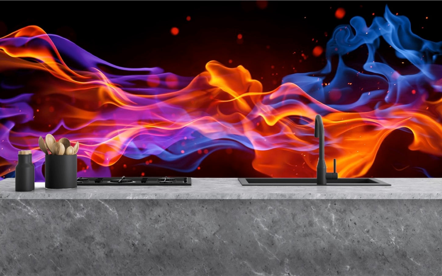 Painted kitchen glass splashbacks #1090