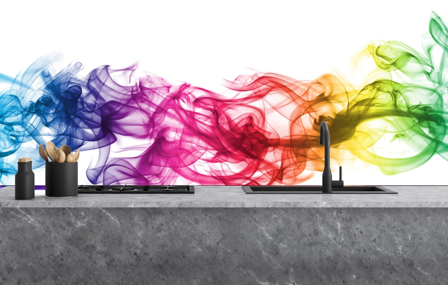 Painted kitchen glass splashbacks #1091