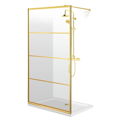 Shower Screens Walk-in, Shower Wall Gold, #Clear #Water-Clear