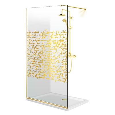 Shower Screens Walk-in, Shower Wall Gold, #Clear #Water-Clear