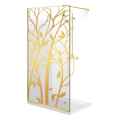 Shower Screens Walk-in, Shower Wall Gold, #Clear #Water-Clear