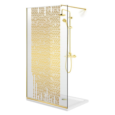 Shower Screens Walk-in, Shower Wall Gold, #Clear #Water-Clear
