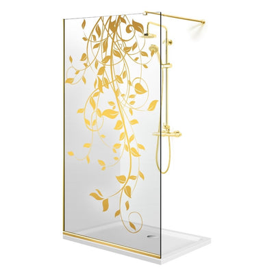 Shower Screens Walk-in, Shower Wall Gold, #Clear #Water-Clear