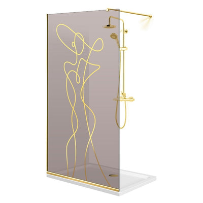 Shower Screens Walk-in, Shower Wall Gold, #Bronze #Bronze