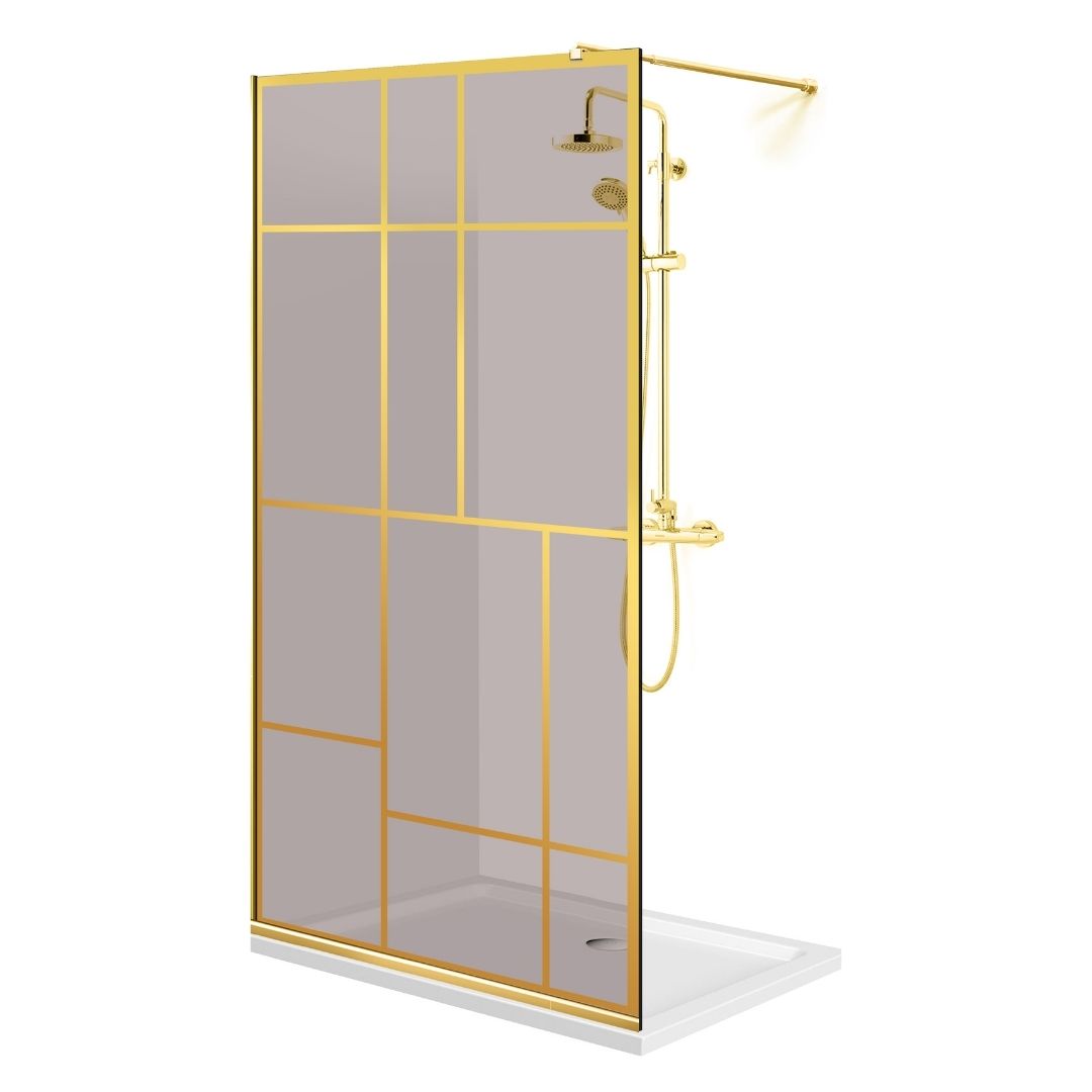 Shower Screens Walk-in, Shower Wall Gold, #Satiné #Matt