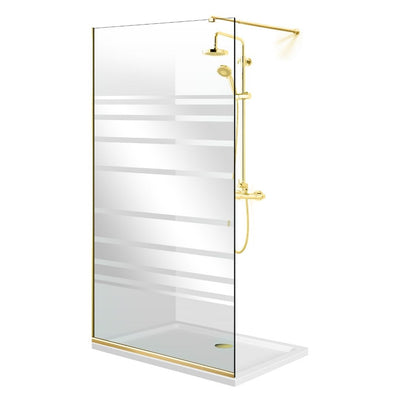 Shower Screens Walk-in, Shower Wall Gold, #Clear #Water-Clear