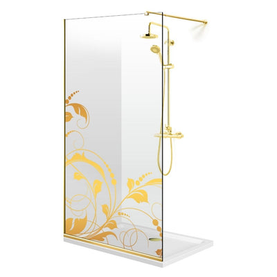 Shower Screens Walk-in, Shower Wall Gold, #Clear #Water-Clear