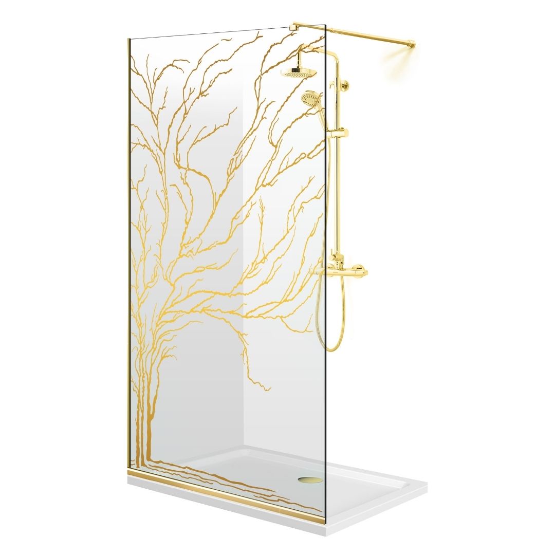 Shower Screens Walk-in, Shower Wall Gold, #Clear #Water-Clear