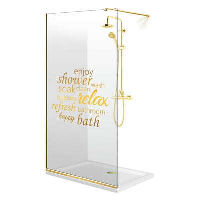 Shower Screens Walk-in, Shower Wall Gold, #Clear #Water-Clear