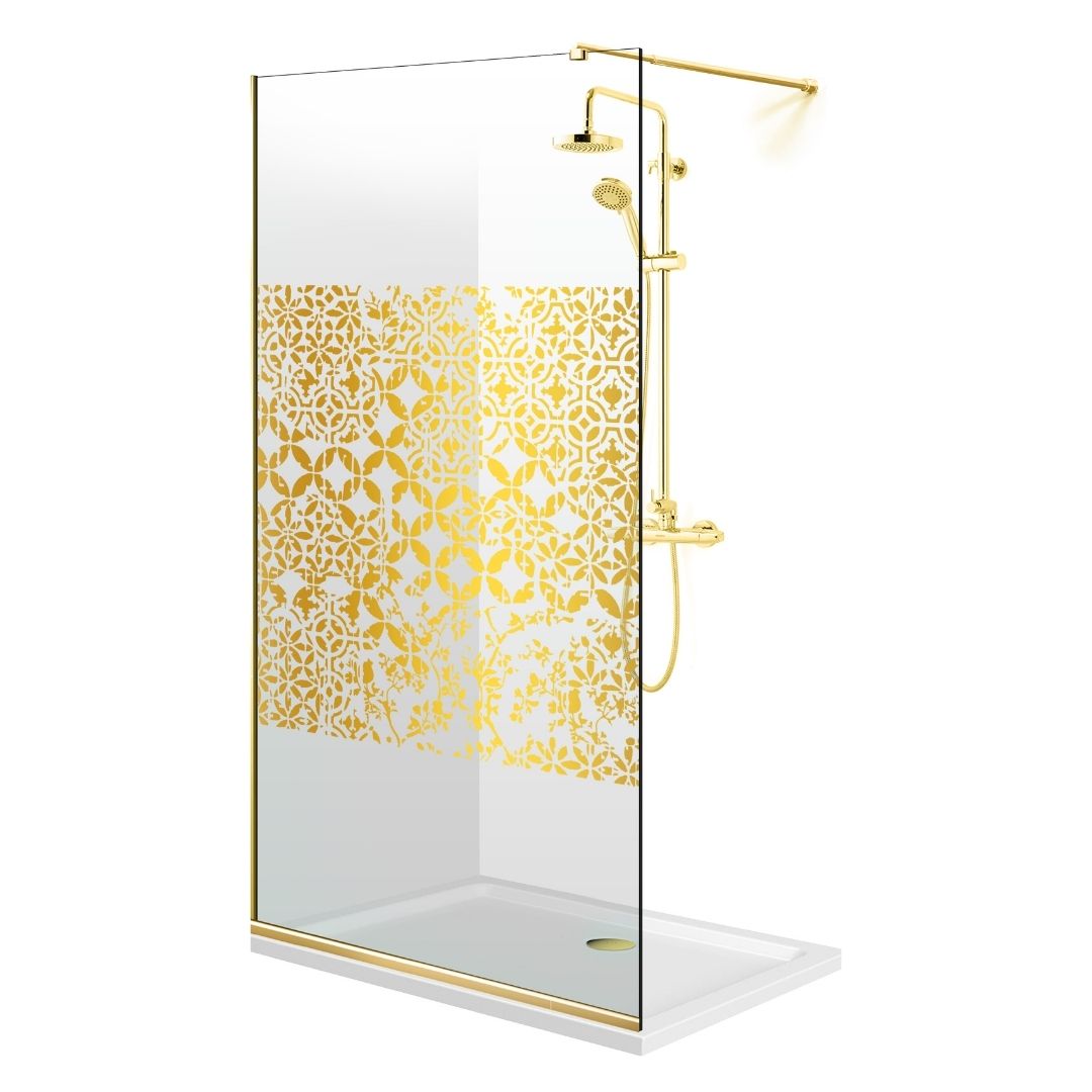 Shower Screens Walk-in, Shower Wall Gold, #Clear #Water-Clear