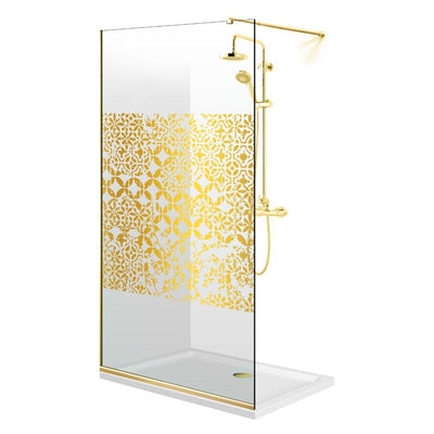 Shower Screens Walk-in, Shower Wall Gold, #Clear #Water-Clear