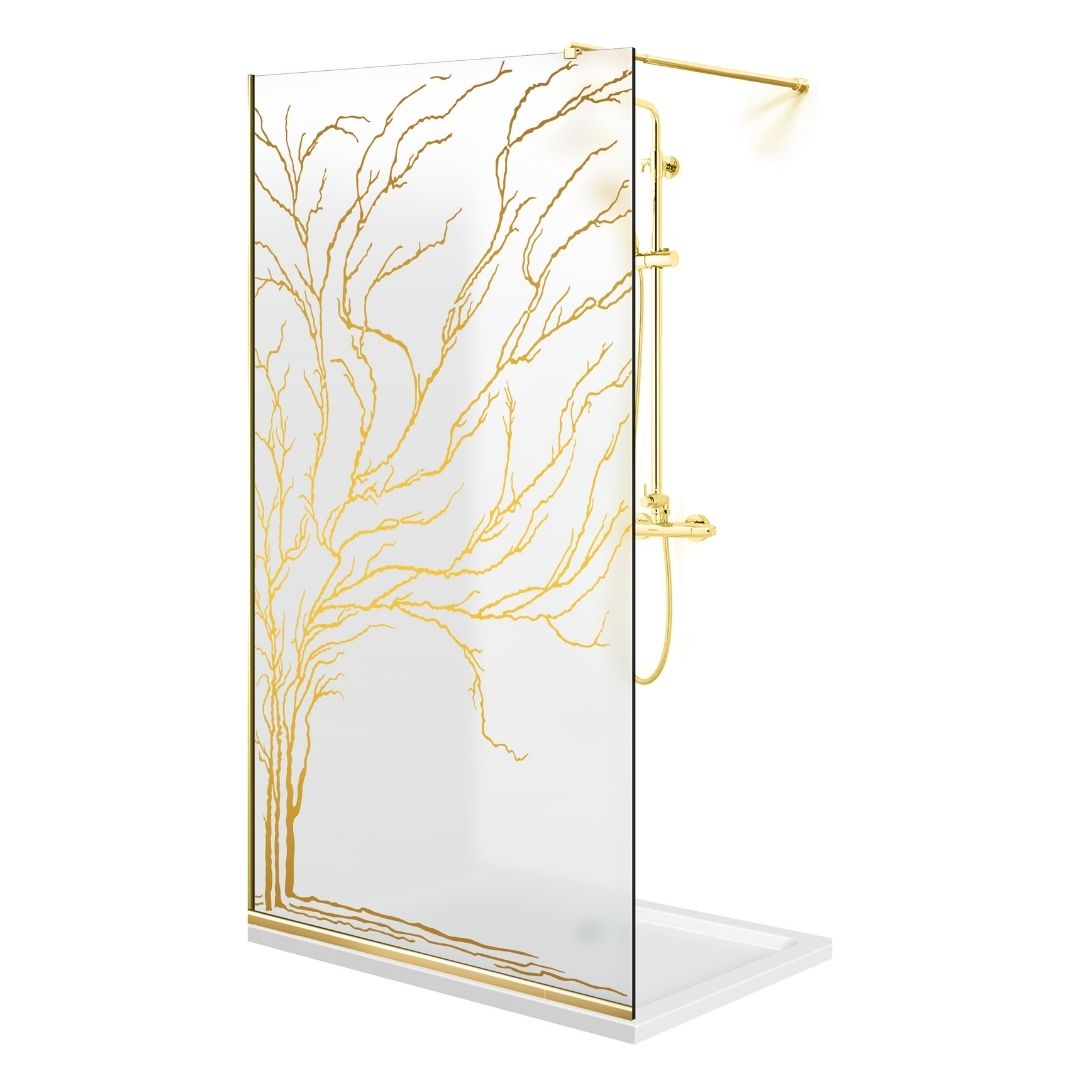 Shower Screens Walk-in, Shower Wall Gold, #Satiné #Matt