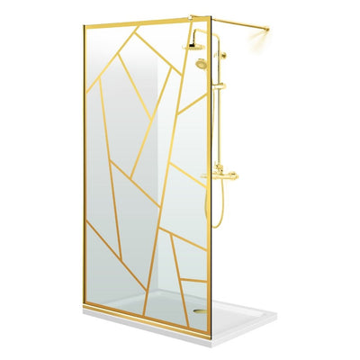 Shower Screens Walk-in, Shower Wall Gold, #Clear #Water-Clear