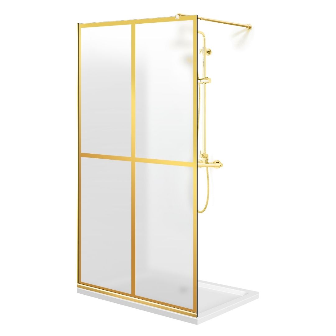 Shower Screens Walk-in, Shower Wall Gold, #Satiné #Matt