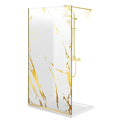 Shower Screens Walk-in, Shower Wall Gold, #Satiné #Matt