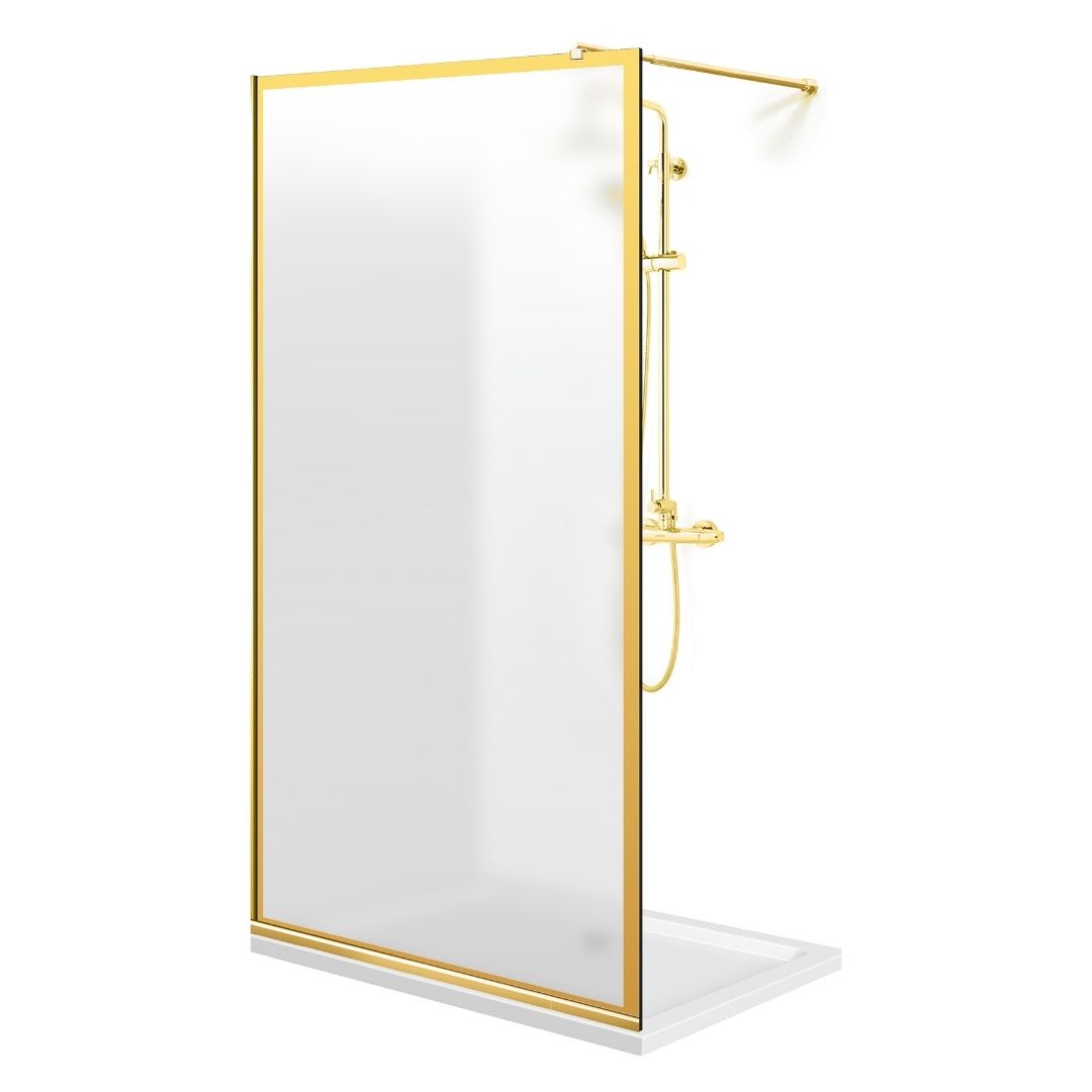 Shower Screens Walk-in, Shower Wall Gold, #Satiné #Matt