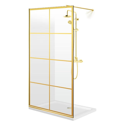 Shower Screens Walk-in, Shower Wall Gold, #Clear #Water-Clear