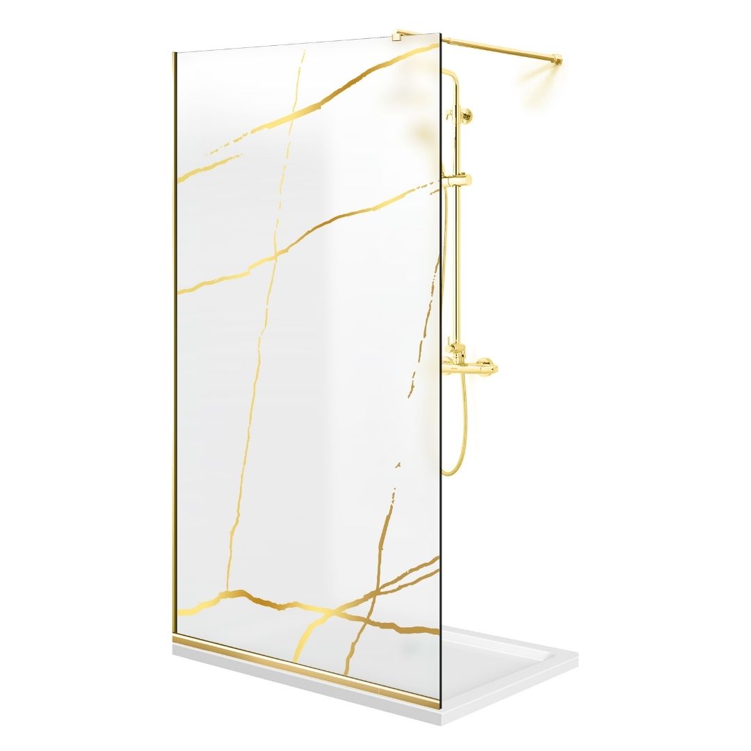 Shower Screens Walk-in, Shower Wall Gold, #Satiné #Matt