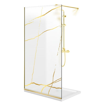 Shower Screens Walk-in, Shower Wall Gold, #Satiné #Matt