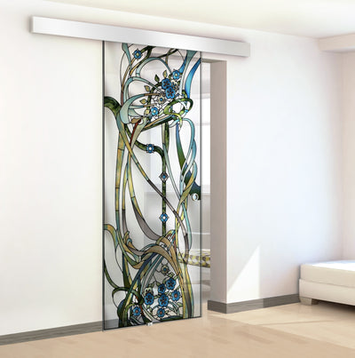 Stained glass door, Sliding glass door #Clear