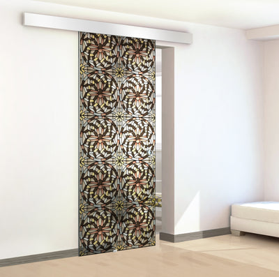 Stained glass door, Sliding glass door #Clear