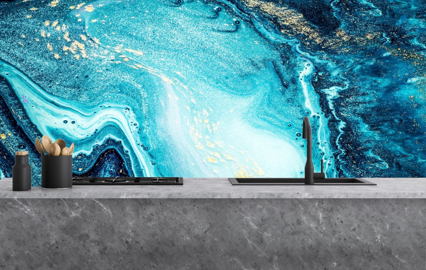 Painted glass kitchen splashbacks #1402