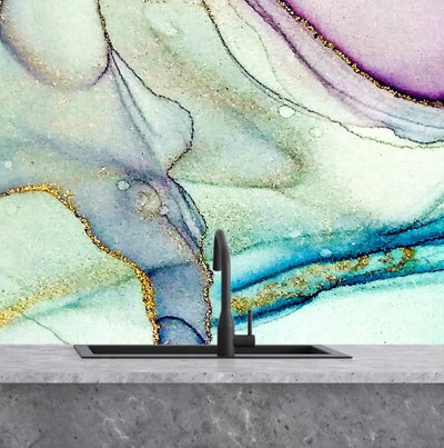Painted glass kitchen splashback #1405
