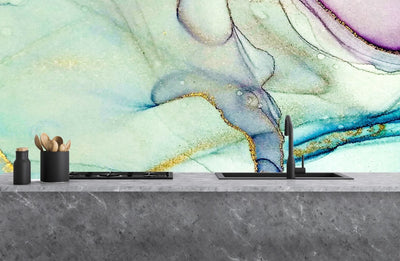 Painted glass kitchen splashback #1405