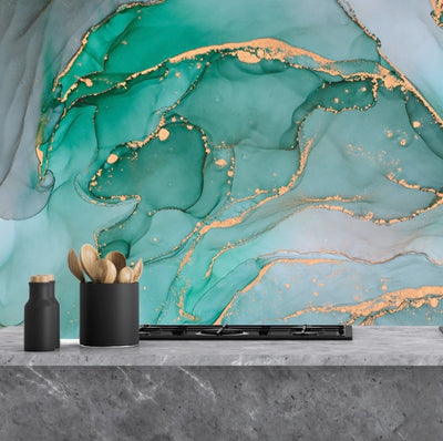 Painted glass kitchen splashback #1407