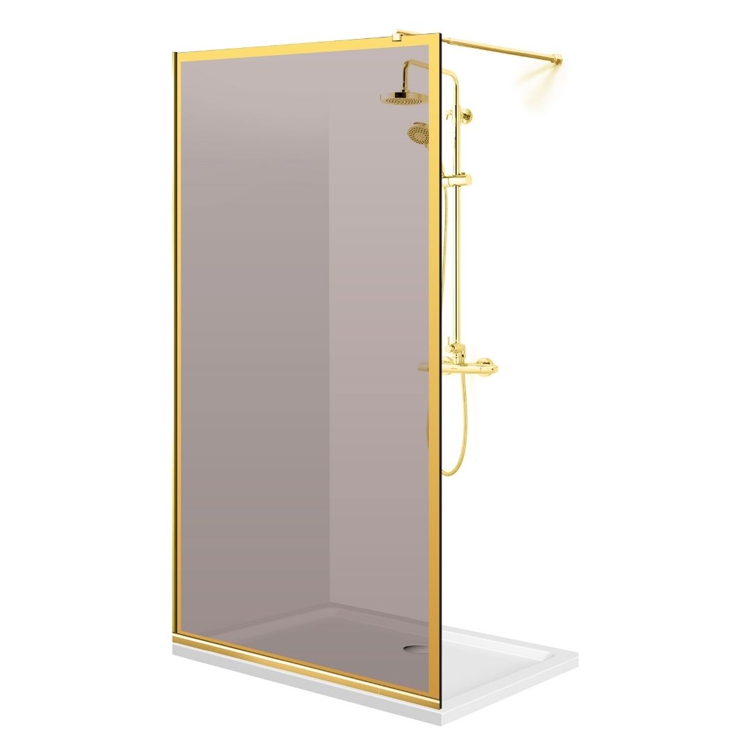 Shower Screens Walk-in, Shower Wall Gold, #Bronze #Bronze