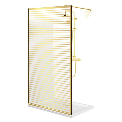 Shower Screens Walk-in, Shower Wall Gold, #Clear #Water-Clear