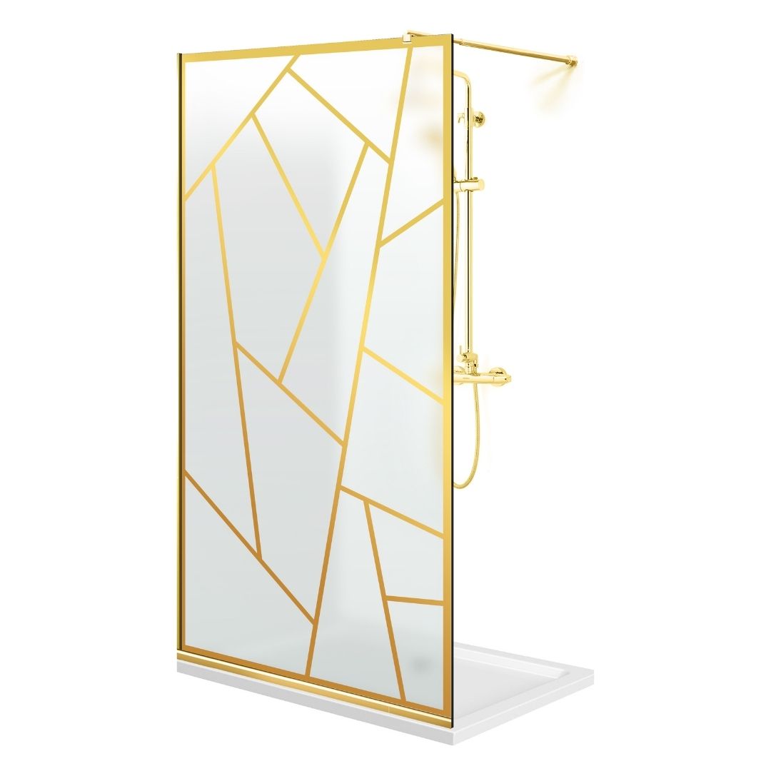 Shower Screens Walk-in, Shower Wall Gold, #Satiné #Matt