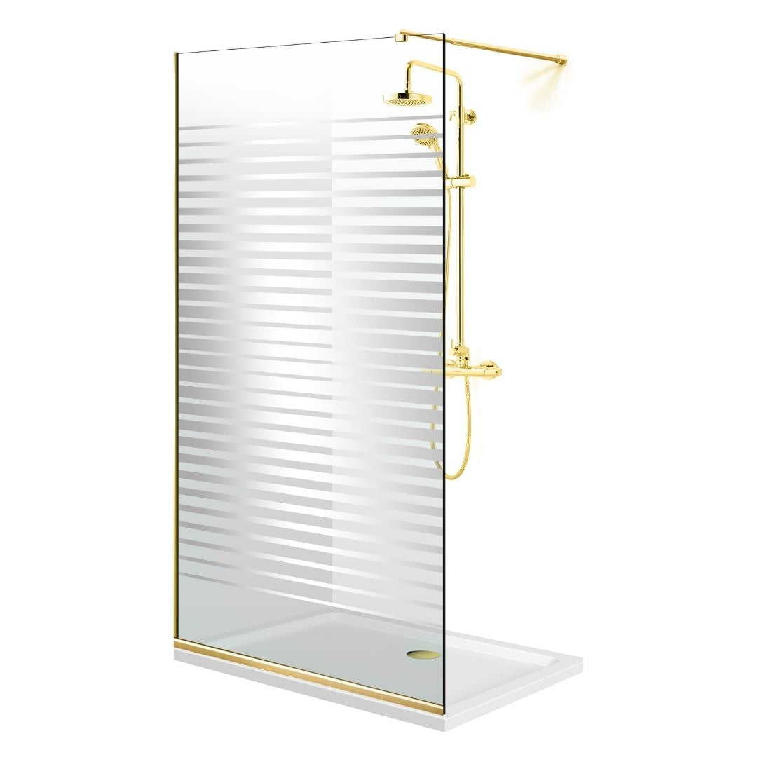 Shower Screens Walk-in, Shower Wall Gold, #Clear #Water-Clear