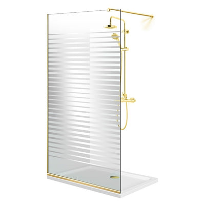 Shower Screens Walk-in, Shower Wall Gold, #Clear #Water-Clear