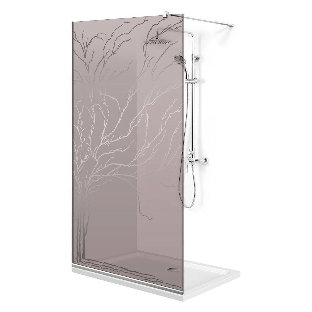 Paravan dus Walk-in, Perete dus Inox, #Bronz