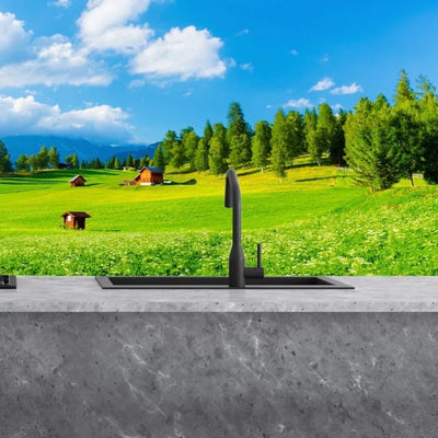 Printed glass for kitchen cladding, LANDSCAPE model