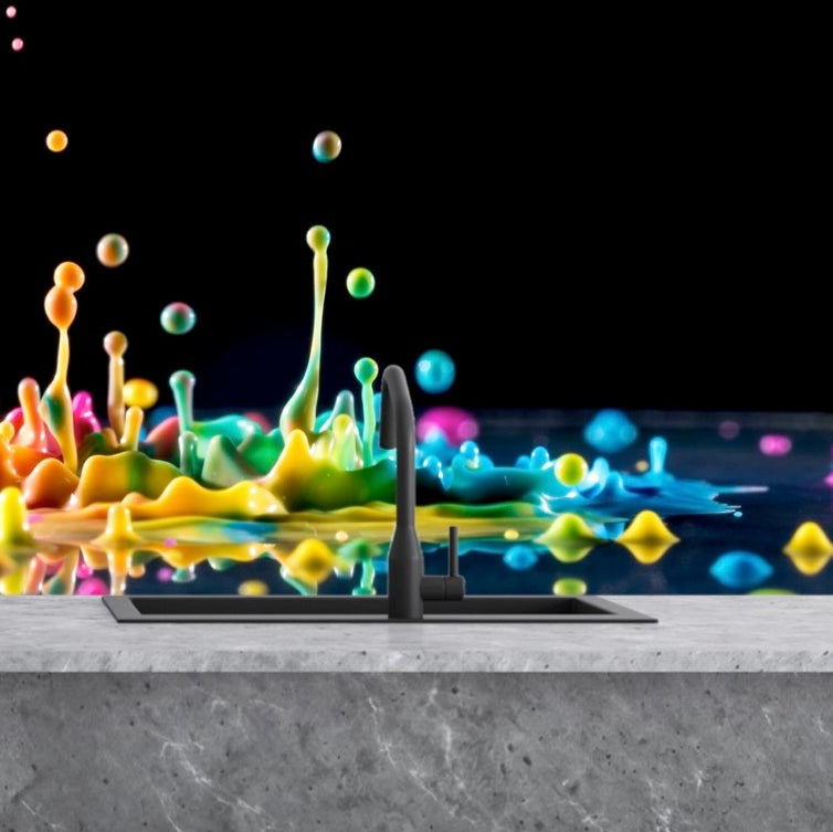 Printed glass kitchen splashback #1703