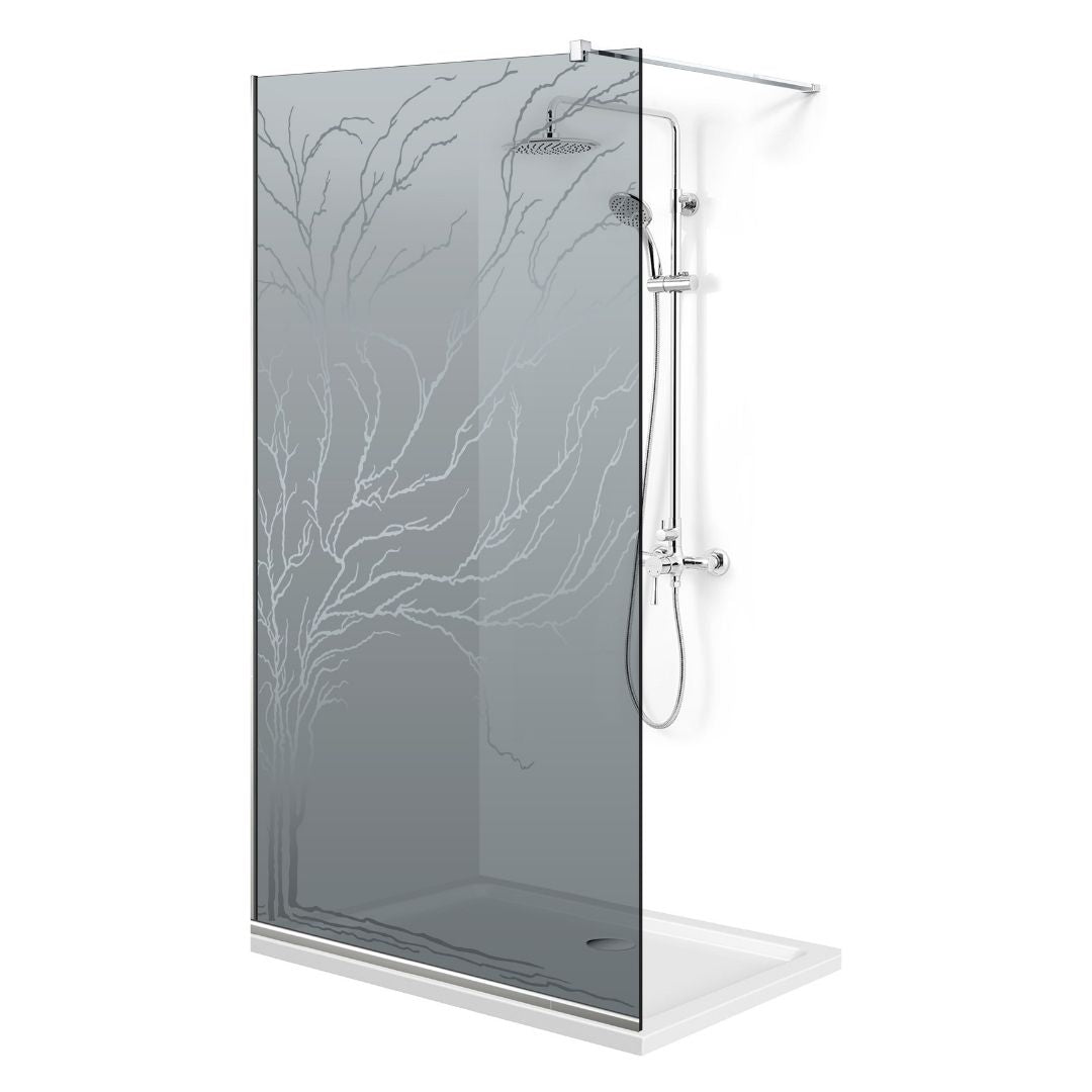 Paravan dus Walk-in, Perete dus  Inox, #Gri